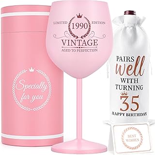 Vintage 1990 Stainless Steel Wine Glass with Bag and Card