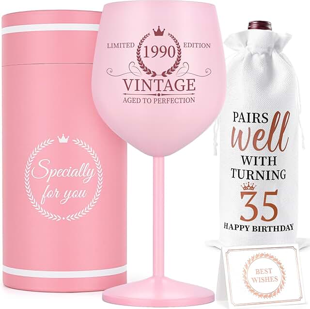 Vintage 1990 Stainless Steel Wine Glass with Bag and Card