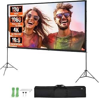 120-inch outdoor projector screen with stand
