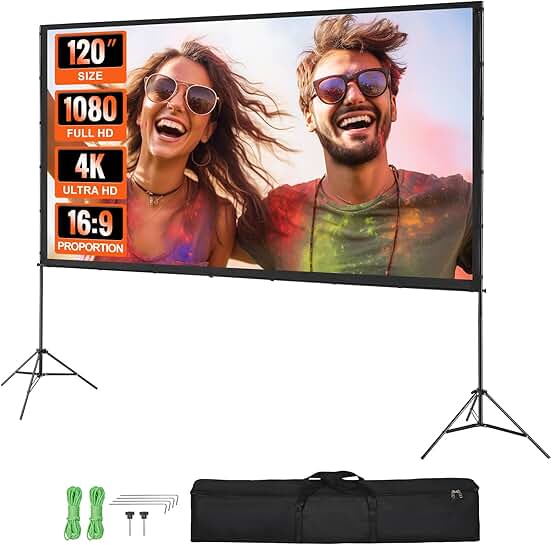 120-inch outdoor projector screen with stand
