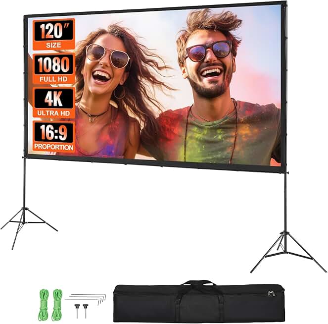 120-inch outdoor projector screen with stand