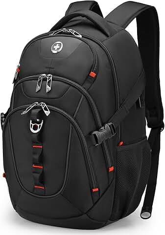 Black 31L Laptop Backpack for Men with USB Port