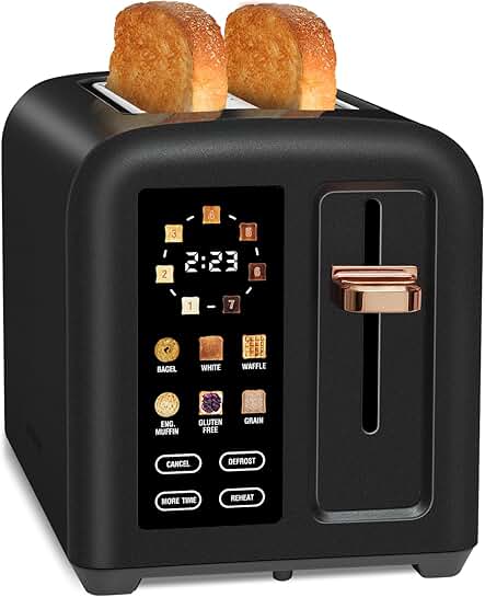 2-Slice Touch Control Stainless Toaster with LCD Display
