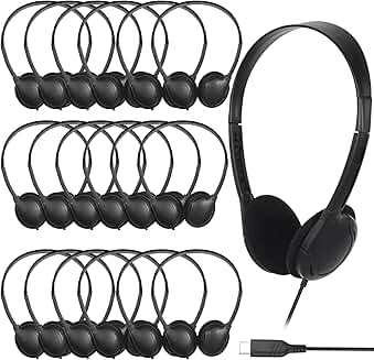 Bulk Pack of 30 USB C Headphones for Kids and Students