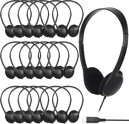Bulk Pack of 30 USB C Headphones for Kids and Students