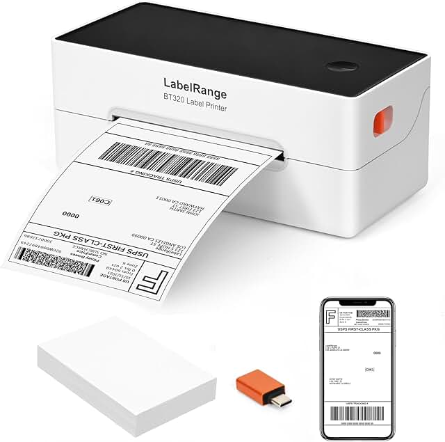 Thermal 4x6 Shipping Label Printer with Bluetooth and USB