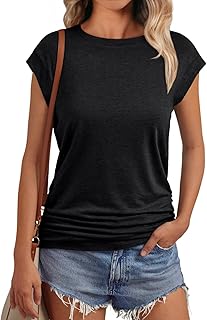 Women's Casual Summer Cap Sleeve Tops for Spring 2025
