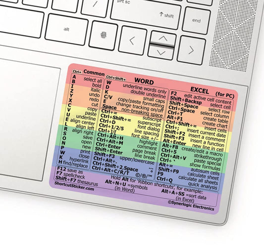 Word and Excel Shortcut Reference Guide Sticker