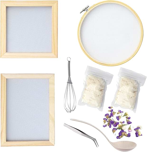 9 Pack Dried Flower Paper Craft Set with Molds and Tools