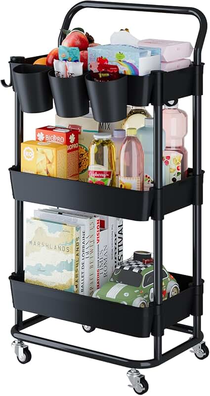 Two Wall-Mounted Garage Shelves with Wire Baskets