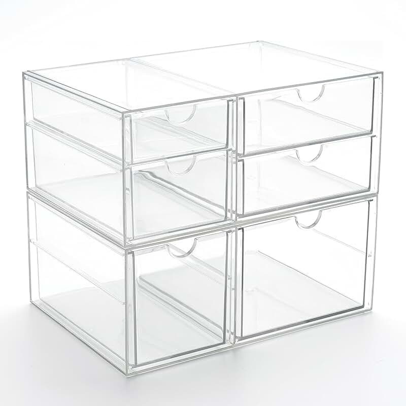 Acrylic 6-Drawer Makeup and Office Organizer Set
