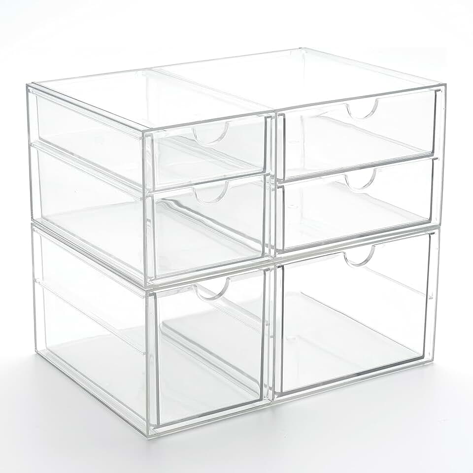 Acrylic 6-Drawer Makeup and Office Organizer Set