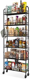 Slim 6-Tier Rolling Storage Cart for Narrow Spaces