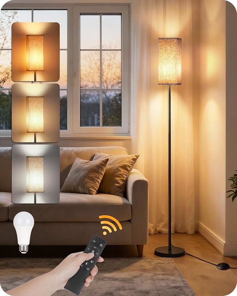 Dimmable Floor Lamp with Remote and Foot Switch