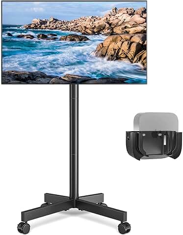 Mobile TV Cart for 23-60 Inch Screens with Tilt and Height Adjustment