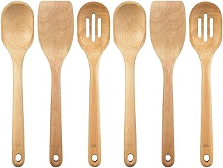Six-piece wooden cooking utensil set