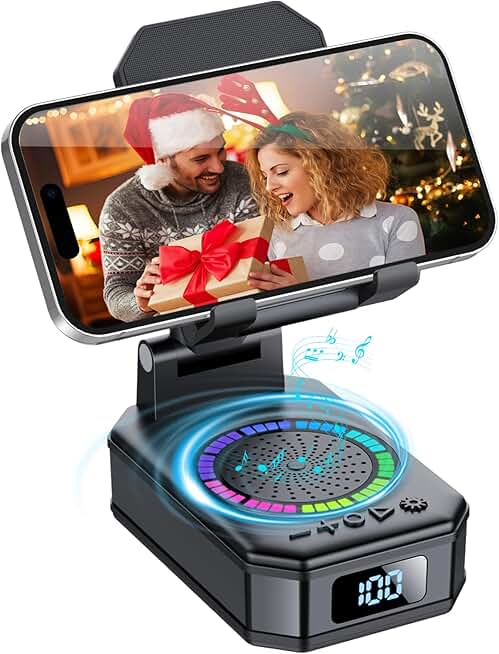 Wireless Bluetooth Speaker with LED Lights and Phone Stand