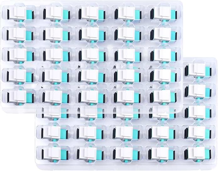 50 Fiber Optic Coupler Keystone Jacks for Patch Panels
