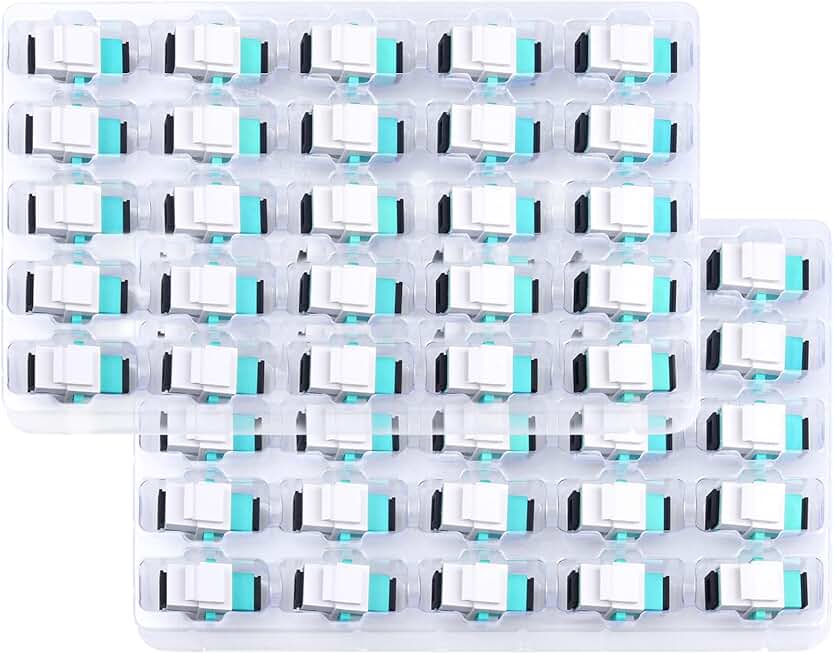 50 Fiber Optic Coupler Keystone Jacks for Patch Panels