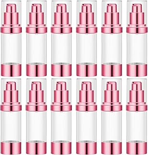 Set of 12 Rose Red Refillable Airless Pump Bottles