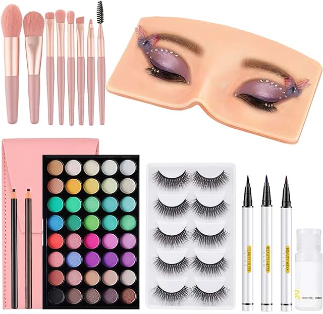 3D Reusable Makeup Practice Face with Eyeshadow Palette