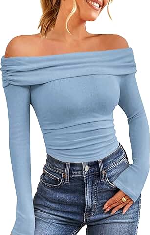 Women’s Off-Shoulder Long Sleeve Blouse for Going Out