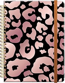Spiral A5 Hardcover Lined Notebook with Cheetah Design
