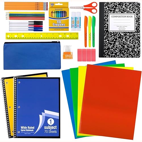 Complete 45-Piece School Supply Kit for Grades K-12