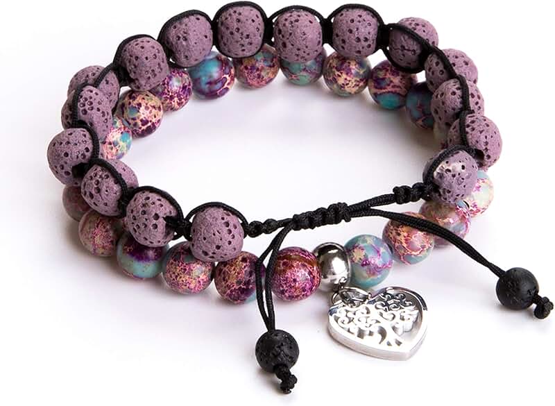 Lava Stone Beaded Yoga Meditation Bracelet Set