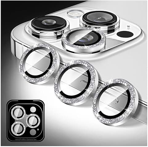 Sparkling 9H Tempered Glass Camera Cover for iPhone 16 Pro