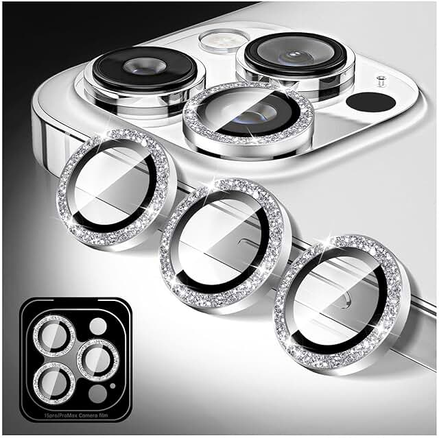 Sparkling 9H Tempered Glass Camera Cover for iPhone 16 Pro