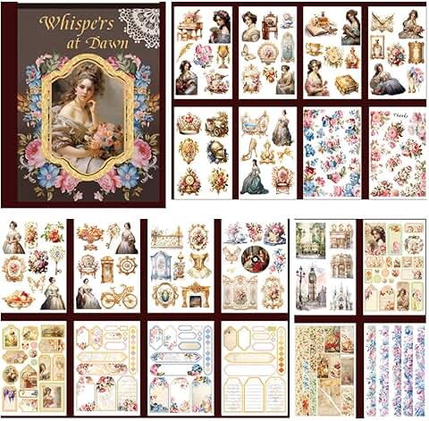 Vintage Europe and US Flower Stickers for Scrapbooking