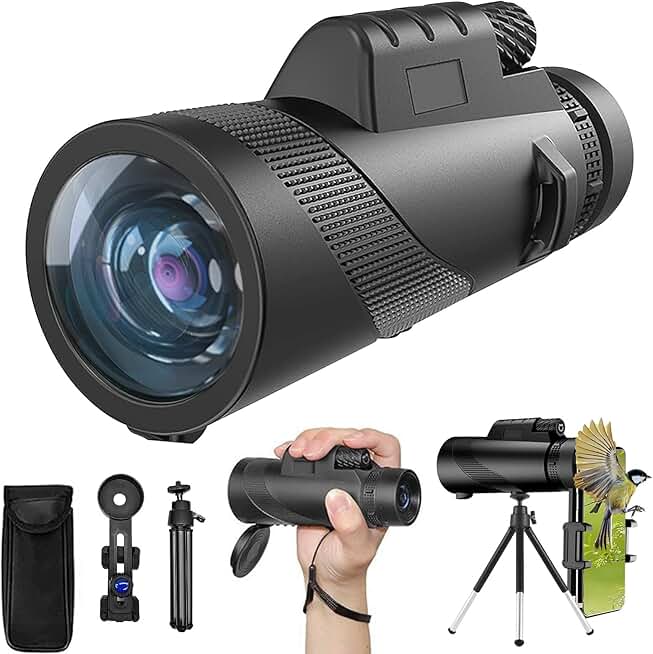 High-Powered 10x42 Monocular for Adults with Tripod