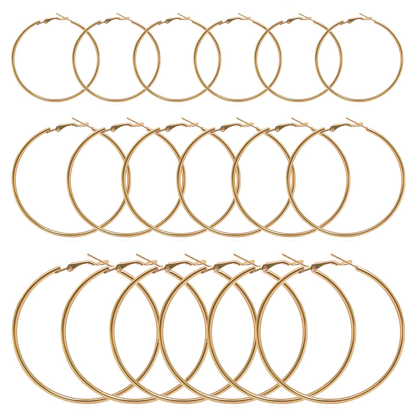 60Pcs Hypoallergenic Stainless Steel Hoop Earrings for Jewelry Making