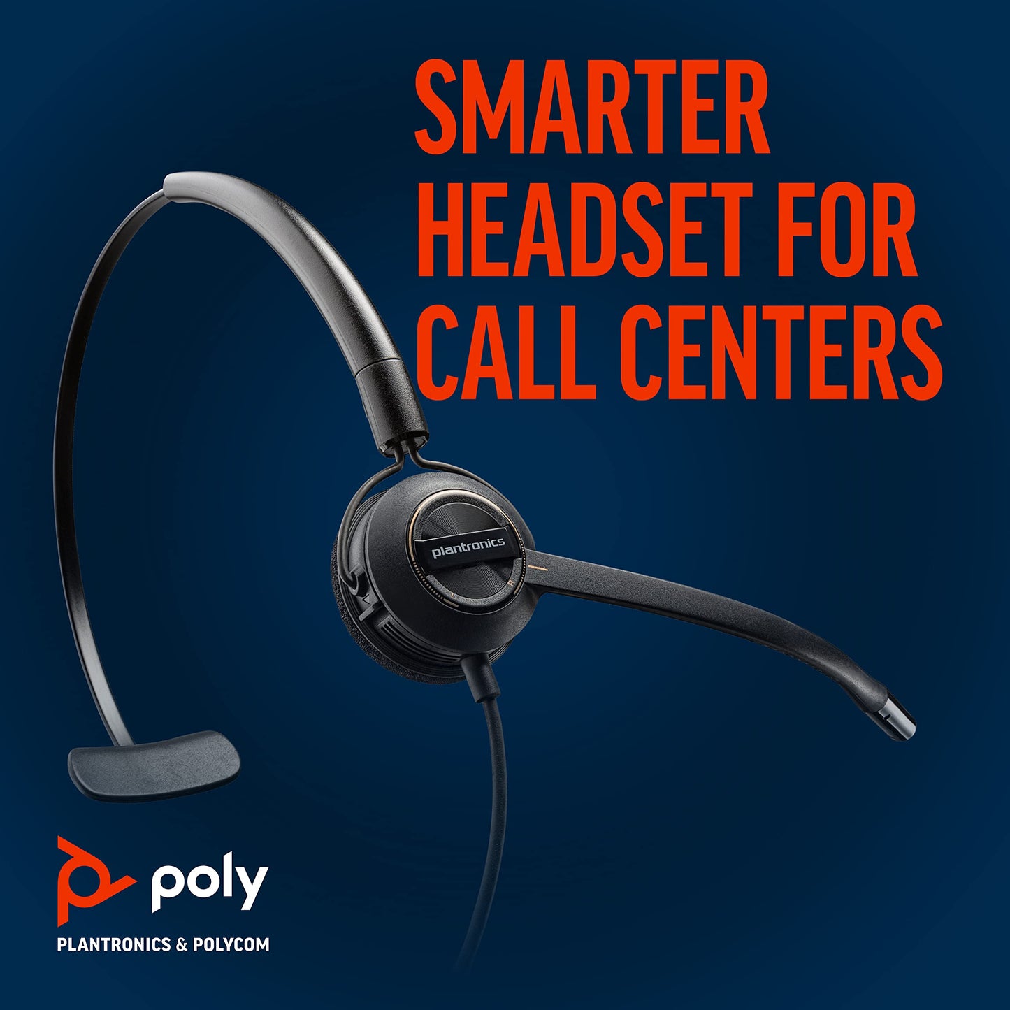Plantronics - EncorePro HW540 Convertible Headet - Wired Convertible (3 wearing styles) Headset with Boom Mic - Connect to your PC and/or Deskphone