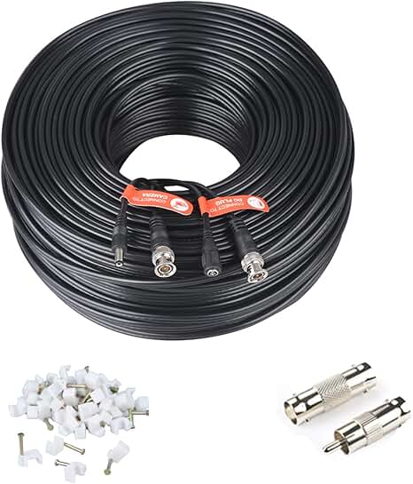 All-in-One 4K 8MP BNC Extension Cable, 91m