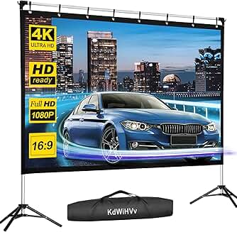 120-Inch Portable Outdoor Projector Screen with Stand