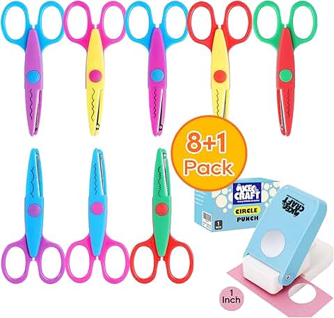 Craft Scissors and Paper Punch for Crafts and Scrapbooking