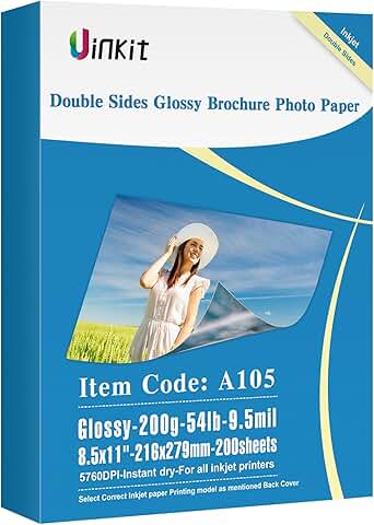 Double Sided Glossy Photo Paper 200 Sheets 8.5x11