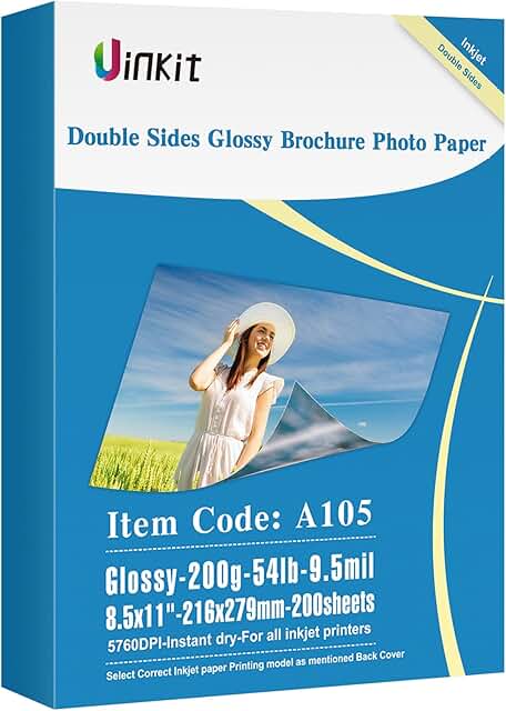 Double Sided Glossy Photo Paper 200 Sheets 8.5x11