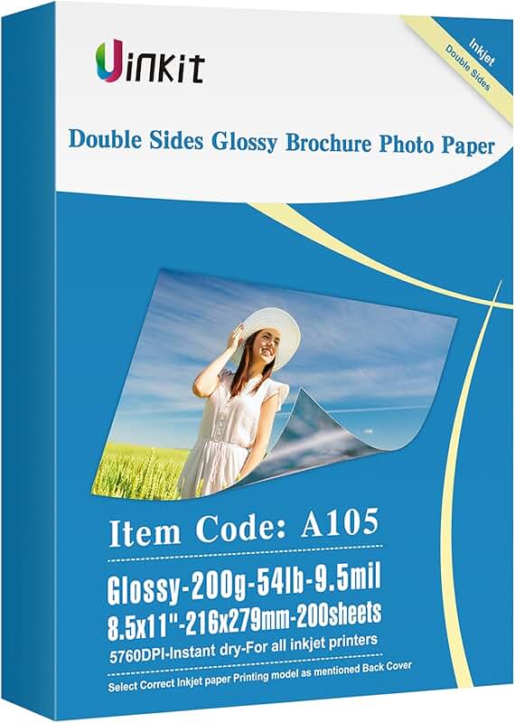 Double Sided Glossy Photo Paper 200 Sheets 8.5x11