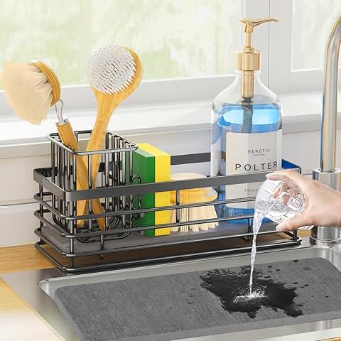 Sponge Holder for Kitchen Organizer with Drying Stone