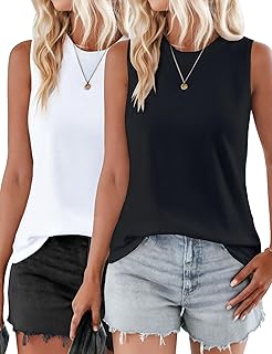 Women's Sleeveless Casual Tank Tops, 2 Pack