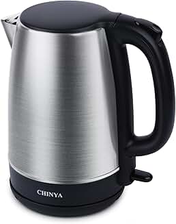 1.7L Stainless Steel Electric Kettle with Blue Light