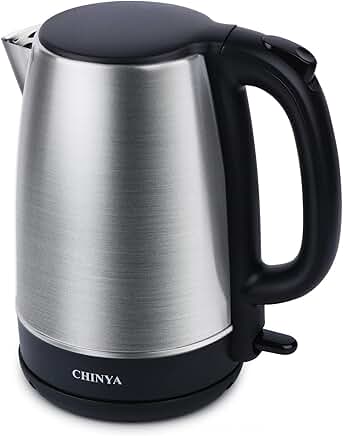 1.7L Stainless Steel Electric Kettle with Blue Light
