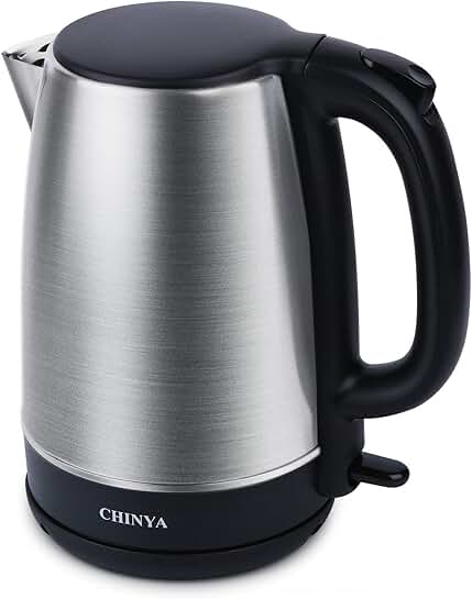1.7L Stainless Steel Electric Kettle with Blue Light