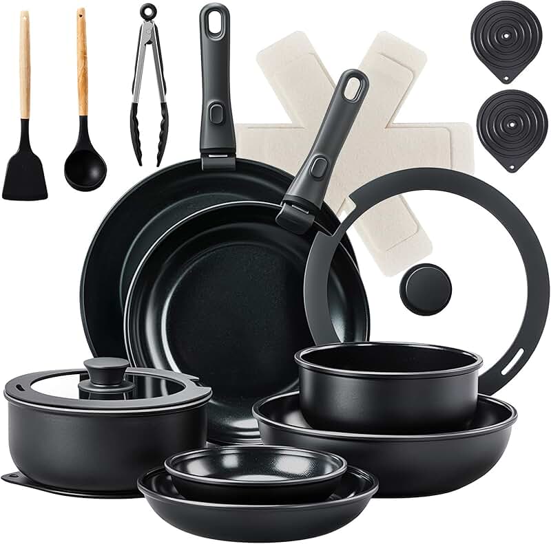 Set of 12 colorful kitchen spoons for cooking and camping