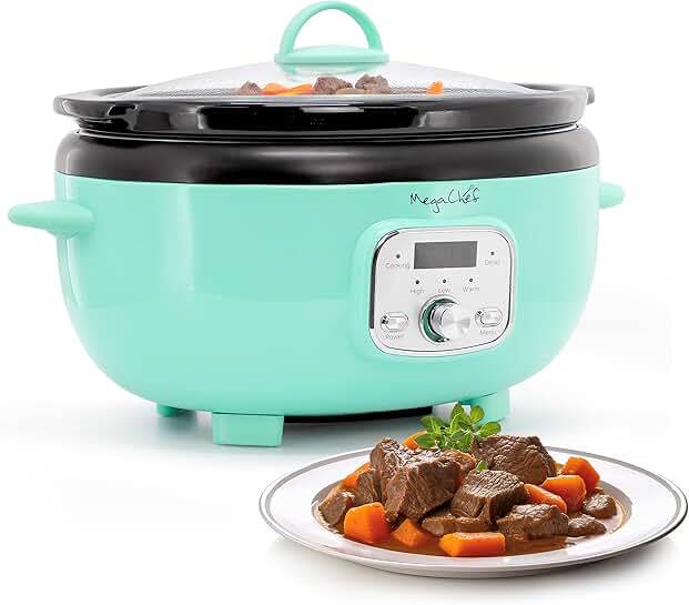 6.9 Quart Oval Electric Slow Cooker with Removable Ceramic Pot