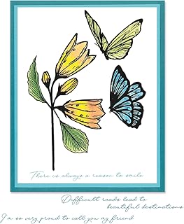 A5 Clear Stamps and Stencil Set with Floral Design