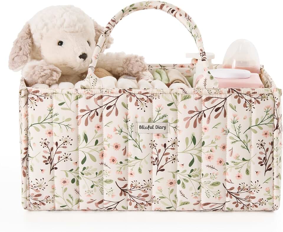 Floral Diaper Caddy Organizer for Nursery